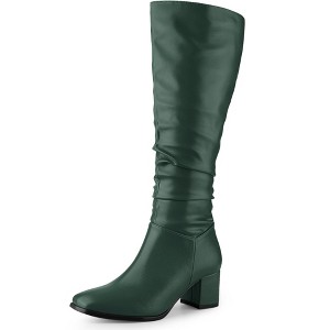 Perphy Women's Halloween Square Toe Chunky Heel Wide Calf Knee High Boots - 1 of 4