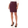 Rekucci Women's Pull-On Stretch Knit Pencil Skirt with Chic Button Detail - 2 of 4