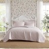 Laura Ashley Marta Stripe Pink Full/Queen Quilt Set - 2 of 4