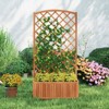 Costway 1/2 PCS 63” Wood Planter Container with Diamond Trellis, Planter Box, Slat Base for Plants - 4 of 4