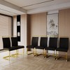 Sapphtopaz Modern Simple High Back Dining Chairs, PU Faux Leather Kitchen Chairs with C-shaped Tube Plating Metal Legs for Dining Room - 2 of 4