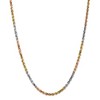 Black Bow Jewelry 4mm, 14k Tri-Color Gold, D/C Solid Rope Chain Necklace - 3 of 4