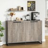 55" Buffet Storage Cabinet, Accent Sideboard Modern Credenza with 4 Doors and Shelves, Coffee Bar Table for Kitchen Dining Room, Living Room - 4 of 4