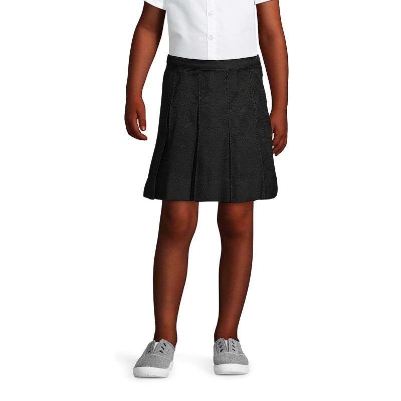 Lands' End Lands' End School Uniform Kids Solid Box Pleat Skirt Above Knee, 3 of 4