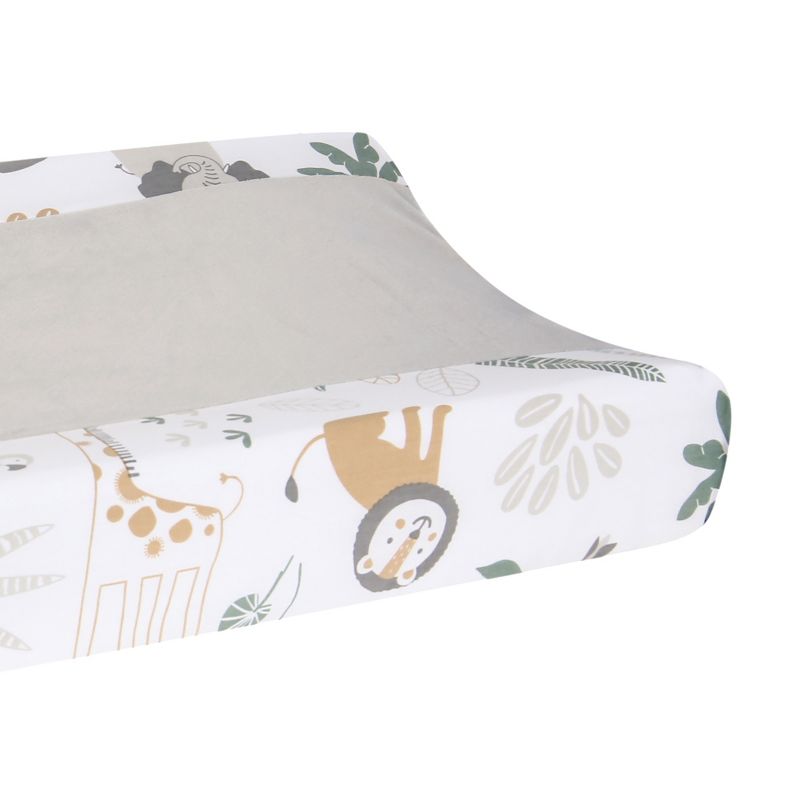 Lambs & Ivy Jungle Friends Soft, Warm & Cozy Safari Changing Pad Cover - Gray, 2 of 6