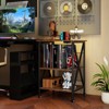 Tangkula Record Player Stand with Charging Station 3-Tier Turntable Stand with Adjustable Shelf - 3 of 4