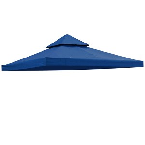 Yescom 10x10Ft UV30+ Gazebo Replacement Top for 2 Tier Outdoor Canopy Cover Patio Backyard Party Deck Event Navy Blue - 1 of 4