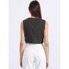 Allegra K Women's Vintage Button-Up Sleeveless Cropped Jean Waistcoat Vest - 4 of 4