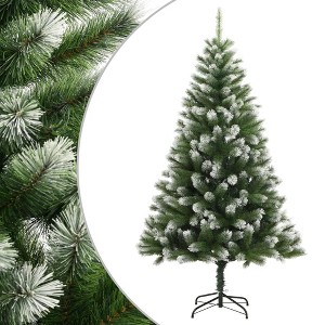 vidaXL Artificial Hinged Christmas Tree with Flocked Snow Design, Lifelike Appearance, Easy Setup, Reusable - 1 of 4