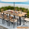 Tangkula Acacia Wood Dining Table for 8 People, 79" Large Rectangular Patio Table with Built-in Umbrella Hole - 4 of 4