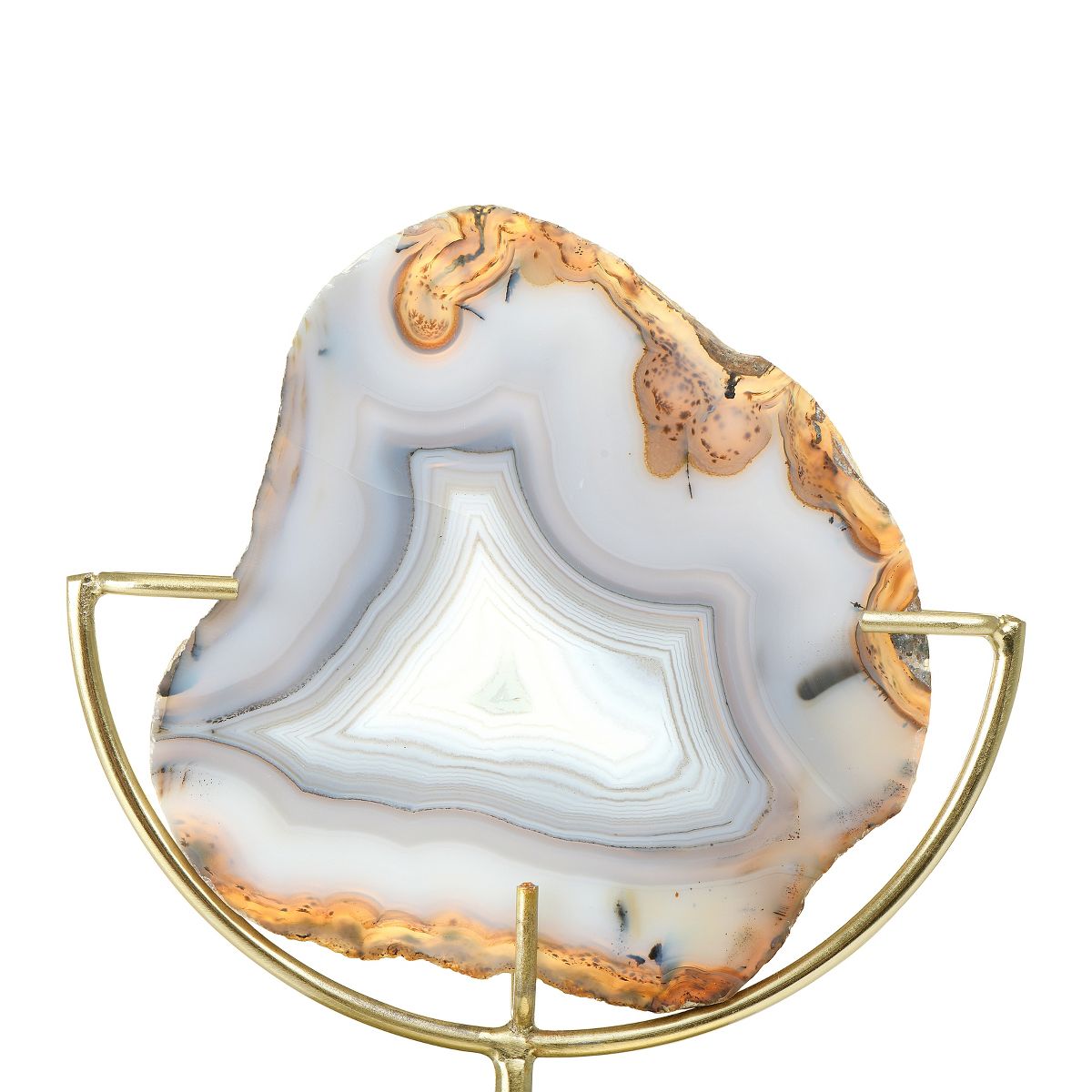 Storied Home Decorative Agate Slice Accent on Metal Stand - thumbnail 5