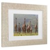 Trademark Fine Art - Bee Thalin Giraffe Family Matted Framed Art - 3 of 4