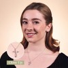 GILDED 1/4 Carat Total Weight Diamonds Twist Cross Pendant-Necklace in 10KT White Gold or 925 Sterling Silver, Natural Round-Cut Diamond, 18" Chain - 2 of 4