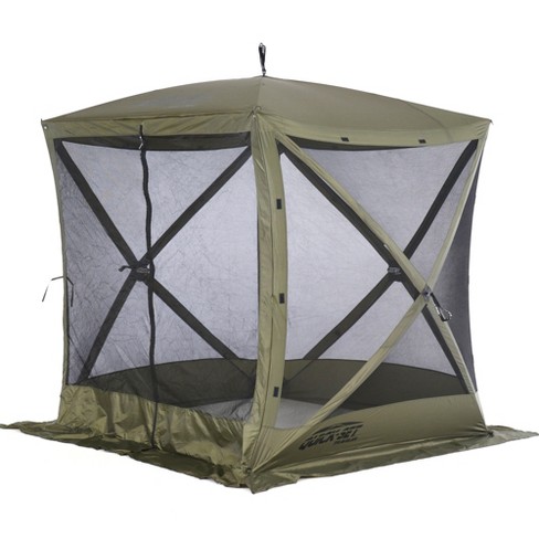 Clam Quick-set Traveler 6 X 6 Foot Portable Pop Up Outdoor Camping Gazebo  Screen Tent 4 Sided Canopy Shelter With Ground Stakes And Carry Bag, Green  : Target