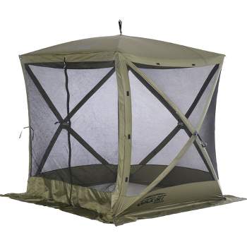 Clam Quick Set Traveler 6 by 6 Foot Portable Pop Up Outdoor Tent Canopy and Carry Bag with 3 Wind and Sun Panels Accessory, Green