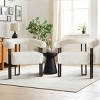 Boucle Accent Chair,Upholstered Accent Chair With Curved Backrest Armrest For Living Room Bed Room-Tanpinhause - 3 of 4
