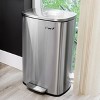 Elama 50 Liter/13 Gallon Rectangular Stainless Steel Step Trash Bin with Slow Close Mechanism - 3 of 4