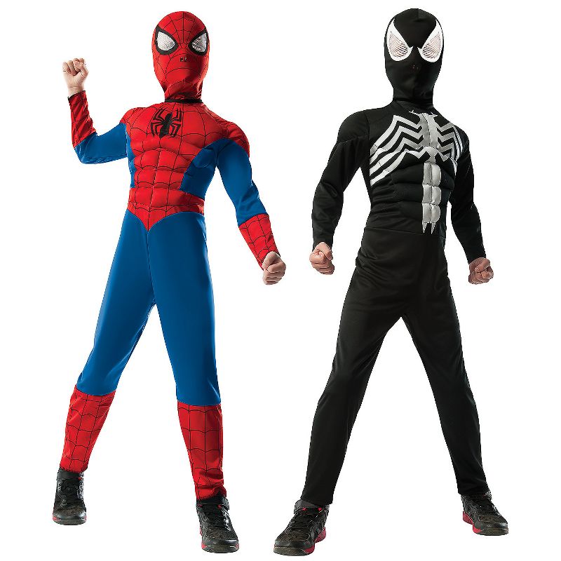 Rubie's Boys' Marvel 2 in 1 Reversible Muscle Chest Spider-Man Costume, 1 of 2