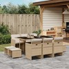 vidaXL 11 Piece Patio Dining Set – Beige Poly Rattan, Cushions Included, Space-Saving Storage, Tempered Glass Table for Outdoor/Backyard/Patio - 2 of 4