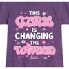 Girls' - Barbie - This Girl Is Changing The World-  Girls Fitted Short Sleeve Graphic T-Shirt Fitted Short Sleeve Graphic T-Shirt - 2 of 4