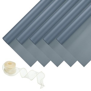 Unique Bargains Decorative Elegant Waterproof Matte Gift Wrap Paper with Ribbon 1 Set - 1 of 4