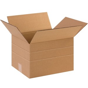 Box Partners Multi-Depth Corrugated Boxes 12" x 10" x 6" Kraft 25/Bundle MD12106 - 1 of 4