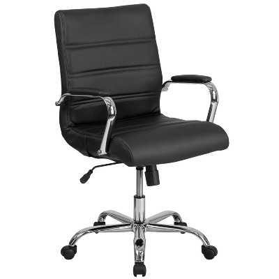 Emma And Oliver Mid-back Black Leathersoft Executive Swivel Office ...