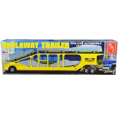 Skill 3 Model Kit Haulaway Trailer Five-Car Automobile Transporter 1/25 Scale Model by AMT