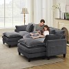 Modular Corduroy Sectional Sofa with Ottoman - 3/4 Seater, Deep Seat Cloud Comfort, Easy Assembly, Living Room & Lounge - 2 of 4