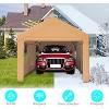 10x20 FT Carport, Heavy Duty Car Canopy with Removable Sidewalls, Doors and Ventilated Window, Portable Garage, Waterproof and UV Protection Garage - 4 of 4