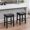 Garvee 26" PU Leather Counter Stools, Modern Farmhouse Island Chairs, Backless Upholstered Counter Height Stools for Kitchen Dining Room - 2 of 3
