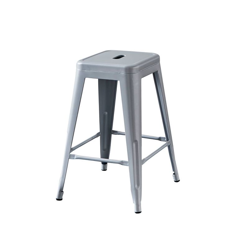 Set of 2 24" Industrial Backless Metal Barstools - AC Pacific, 4 of 7