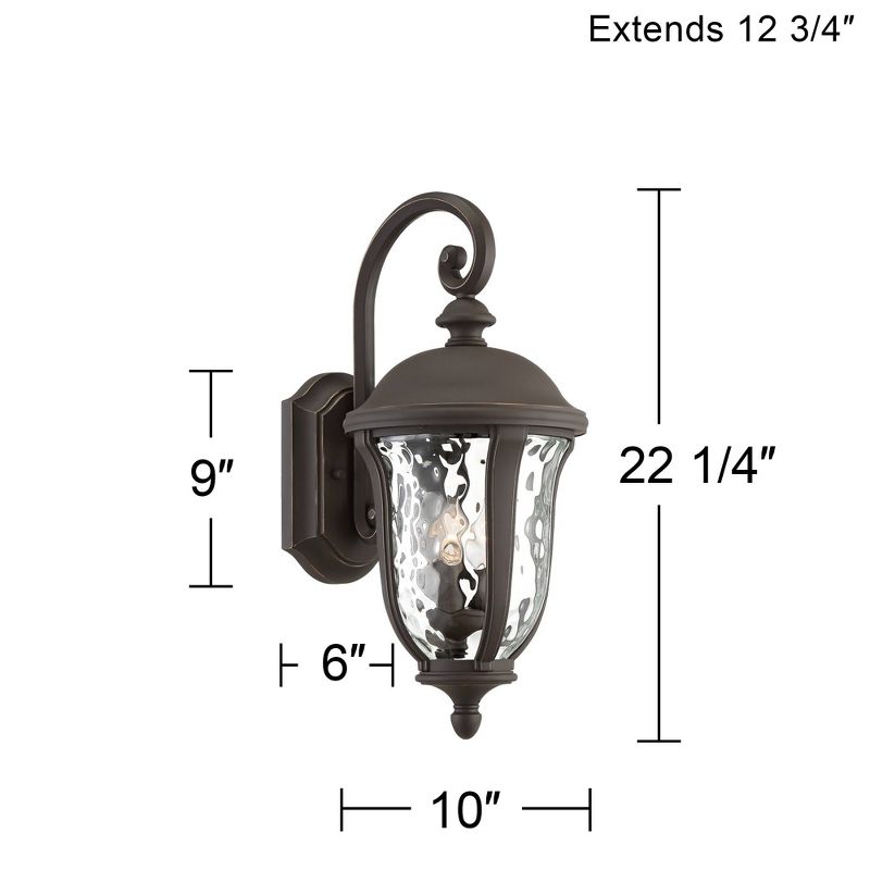 John Timberland Traditional Outdoor Wall Light Fixture Bronze 22 1/4" Clear Hammered Glass for Exterior House Porch Patio Deck, 4 of 9