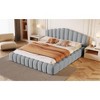 CAVINAS Queen Size Wood Montessori Bed,Modern Floor Bed with Shell-Shaped Headboard,Toddler Bed for Bedroom - 2 of 4