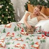 Lomsoe Christmas Sleigh Gnome with Pine Tree Print Flannel Blanket Cozy Warm Throw Blanket Christmas Gift for Winter Couch Sofa Bed Home Decor - 2 of 4