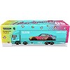 Mitsubishi Fuso Truck with Transporter Light Blue with Graphics 1/64 Diecast Model Car by Tarmac Works - 4 of 4