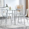 KWPZQEB 38.6" Round Dining Table & Chairs, Dining Table with Tempered Glass & Metal Legs, Paried with Plastic Chairs for Kitchen, Dining Room - 4 of 4