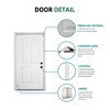 36 X 80 Inches Fiberglass Entry Door,6-9/16 Vinyl Frame,Decorative Glass Door,Primed Knock-Down,with Brickmould,Right Hand Inswing Door - 3 of 4