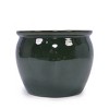 Syemin Planters 3 Pieces Ceramic Flowerpot with Drainage Hole, Modern Planter for Patio, Garden or Windowsills, Green, 14.57"*14.57"*11.61" - 4 of 4