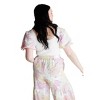 Women's Puff Sleeve Floral Contrast Top - current air - 3 of 4