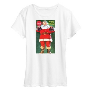 Women's - Coca-Cola - Vintage Santa With Coca Cola Bottles Short Sleeve Graphic T-Shirt - 1 of 4