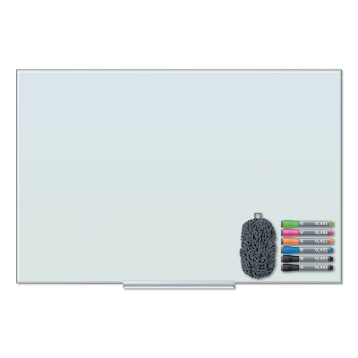 U Brands Floating Glass Dry Erase Board 36 x 24 White 3975U00-01