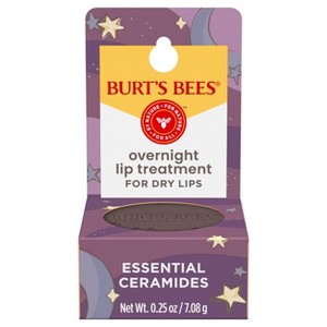 Burt's Bees Natural Overnight Intensive Lip Treatment - Ultra-Conditioning Lip Care - 0.25oz - 1 of 4