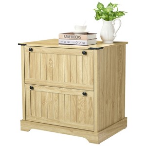 Farmhouse File Cabinets with 2 Drawers - 30" File Cabinets with Hanging File Folders, Rustic Storage Cabinet, Storage Printer Stand for Home Office - 1 of 4