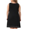 Agnes Orinda Women's Plus Size Placket Sleeveless Round Neck Piping Nightgown - 4 of 4