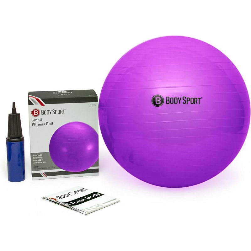 BodySport Standard Exercise Ball with Pump, Exercise Equipment for Home, Office, Gym, and Classroom, 1 of 8