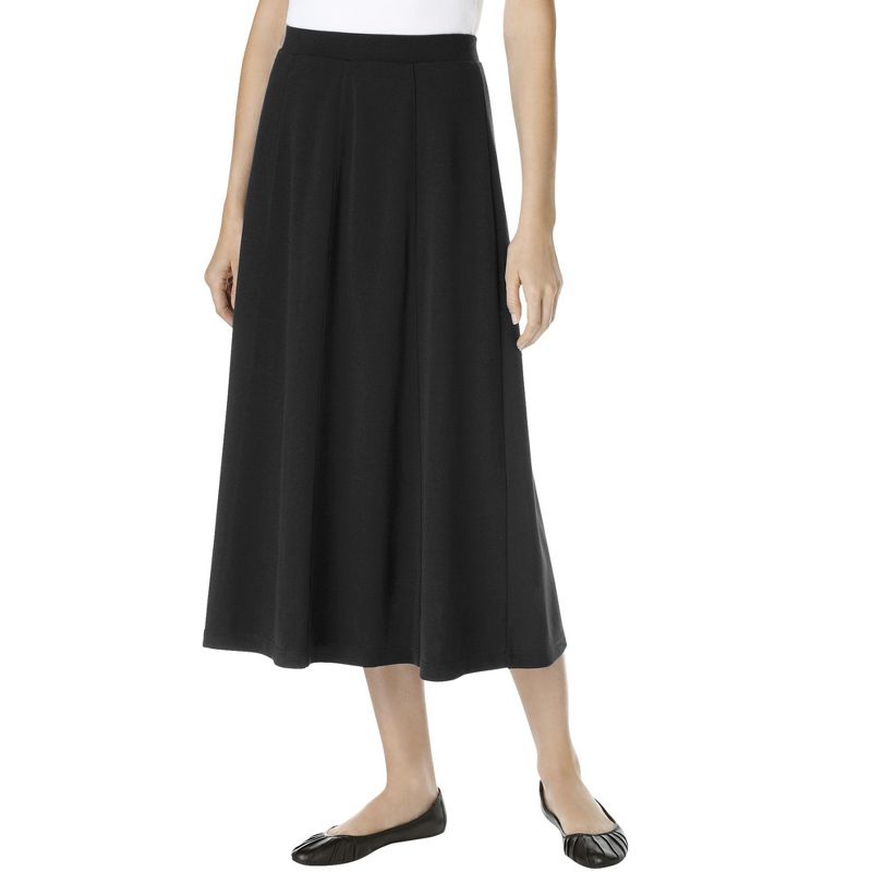 Woman Within Women's Plus Size Petite Ponte Knit A-Line Skirt, 1 of 2