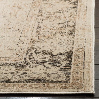 Vintage Stone Viscose Round Area Rug, 7'6" x 10'6"