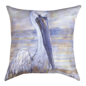 Golden Salty Pelican Pillow 18 Inch for Beach Homes by Manual Woodworkers and Weavers - 1 of 3