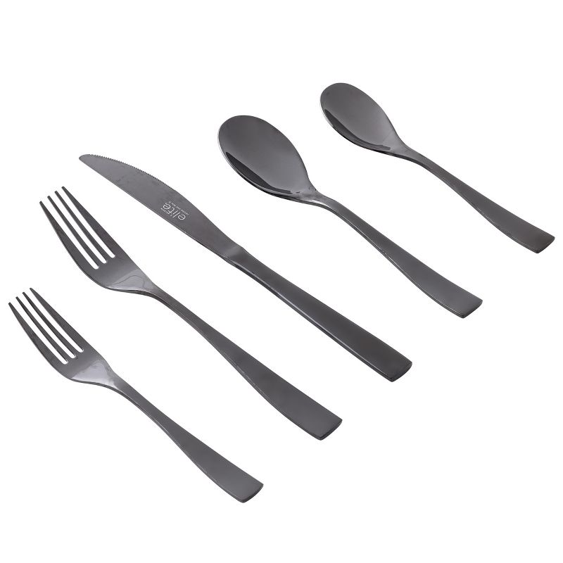 Gibson Home Holland Road 20 Piece Black Stainless Steel Flatware Set, 4 of 5